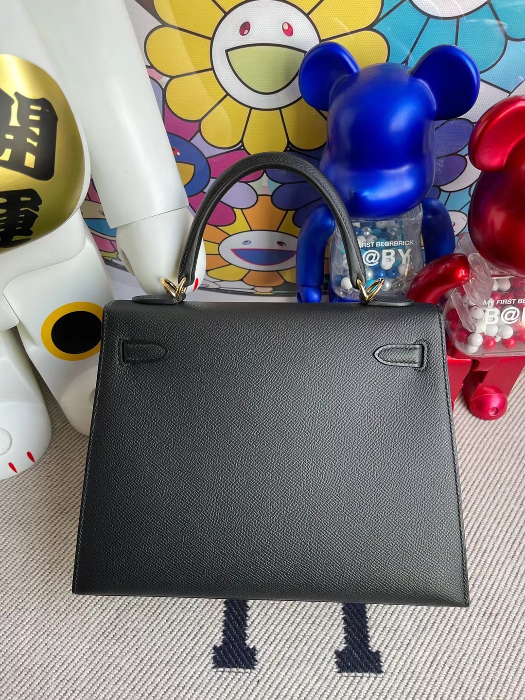 Hermès(爱马仕)Kelly 凯莉包 Epsom Ck89 黑色 金扣 25cm 顶级工艺 全手工缝制-拉尔森鳄鱼皮具定制 - 爱马仕包包官网 Hermès(爱马仕)Kelly 凯莉包 Epsom Ck89 黑色 金扣 25cm 顶级工艺 全手工缝制