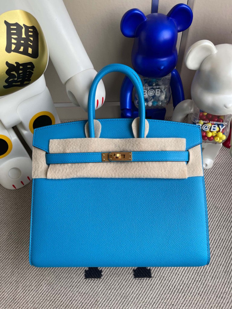 Hermès(爱马仕)Birkin 铂金包 Epsom 原厂掌纹皮 0F 佛罗里达蓝 外缝 金扣 25cm 顶级手缝-拉尔森鳄鱼皮具定制 - 爱马仕包包官网 Hermès(爱马仕)Birkin 铂金包 Epsom 原厂掌纹皮 0F 佛罗里达蓝 外缝 金扣 25cm 顶级手缝