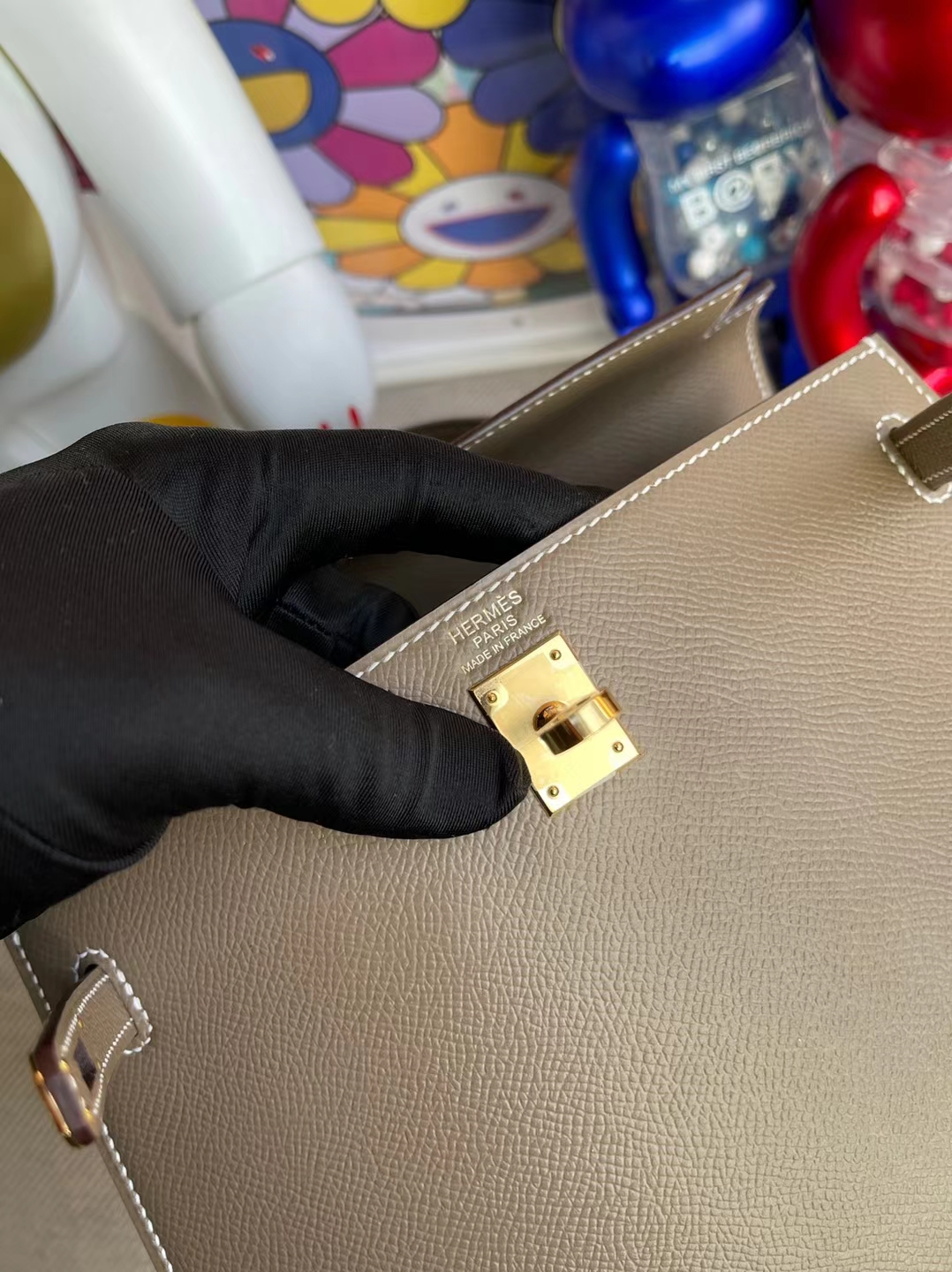 Hermès(爱马仕)Kelly 凯利包 Epsom Ck18 大象灰 金扣 25cm 顶级工艺 全手工缝制-拉尔森鳄鱼皮具定制 - 爱马仕包包官网 Hermès(爱马仕)Kelly 凯利包 Epsom Ck18 大象灰 金扣 25cm 顶级工艺 全手工缝制