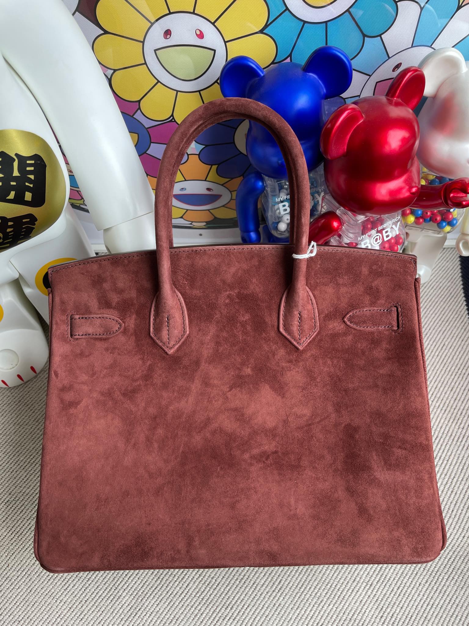 Hermès(爱马仕)Birkin 铂金包 麂皮 泰迪色 金扣 30cm 顶级手缝 定制-拉尔森鳄鱼皮具定制 - 爱马仕包包官网 Hermès(爱马仕)Birkin 铂金包 麂皮 泰迪色 金扣 30cm 顶级手缝 定制