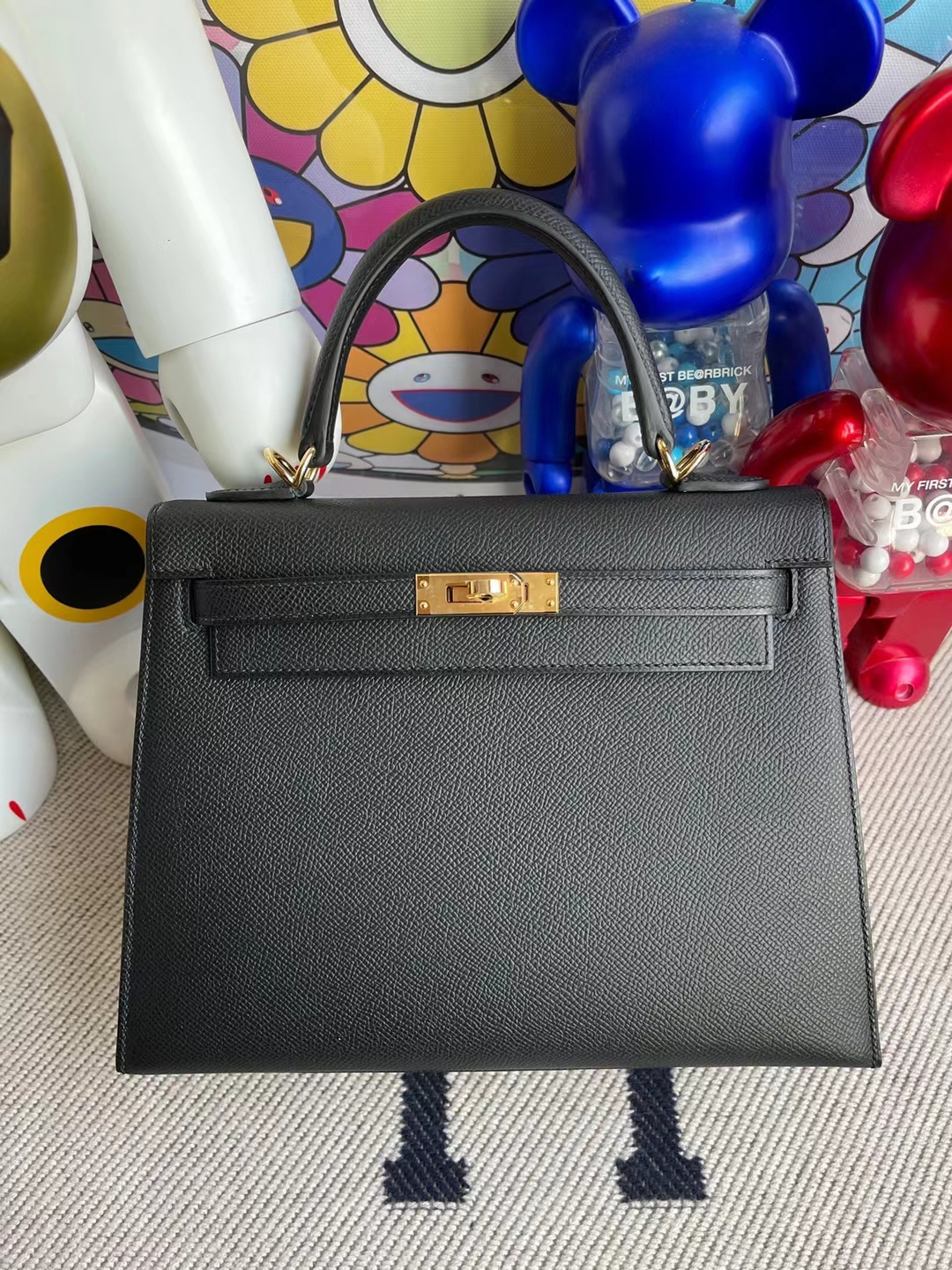 Hermès(爱马仕)Kelly 凯莉包 Epsom Ck89 黑色 金扣 25cm 顶级工艺 全手工缝制-拉尔森鳄鱼皮具定制 - 爱马仕包包官网 Hermès(爱马仕)Kelly 凯莉包 Epsom Ck89 黑色 金扣 25cm 顶级工艺 全手工缝制