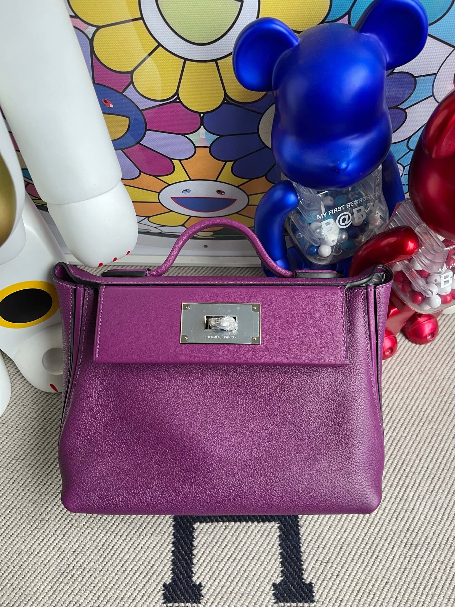 Hermès(爱马仕)Mini kelly 2424 evecolor p9 海葵紫 anemone 银扣 顶级手缝-拉尔森鳄鱼皮具定制 - 爱马仕包包官网 Hermès(爱马仕)Mini kelly 2424 evecolor p9 海葵紫 anemone 银扣 顶级手缝