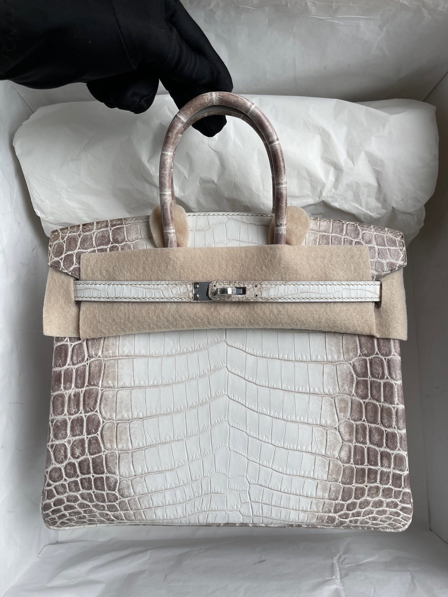 Hermès（爱马仕）Birkin 铂金包 Himalaya 喜马拉雅 银扣 25cm 顶级手缝 现货