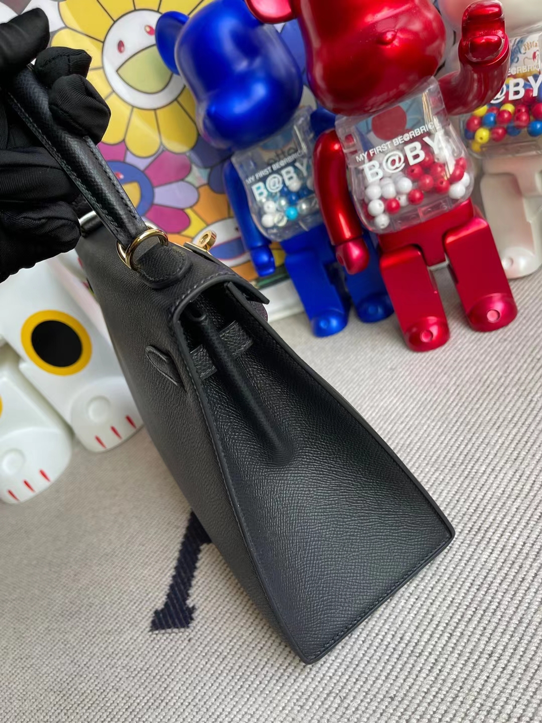 Hermès(爱马仕)Kelly 凯莉包 Epsom Ck89 黑色 金扣 25cm 顶级工艺 全手工缝制-拉尔森鳄鱼皮具定制 - 爱马仕包包官网 Hermès(爱马仕)Kelly 凯莉包 Epsom Ck89 黑色 金扣 25cm 顶级工艺 全手工缝制