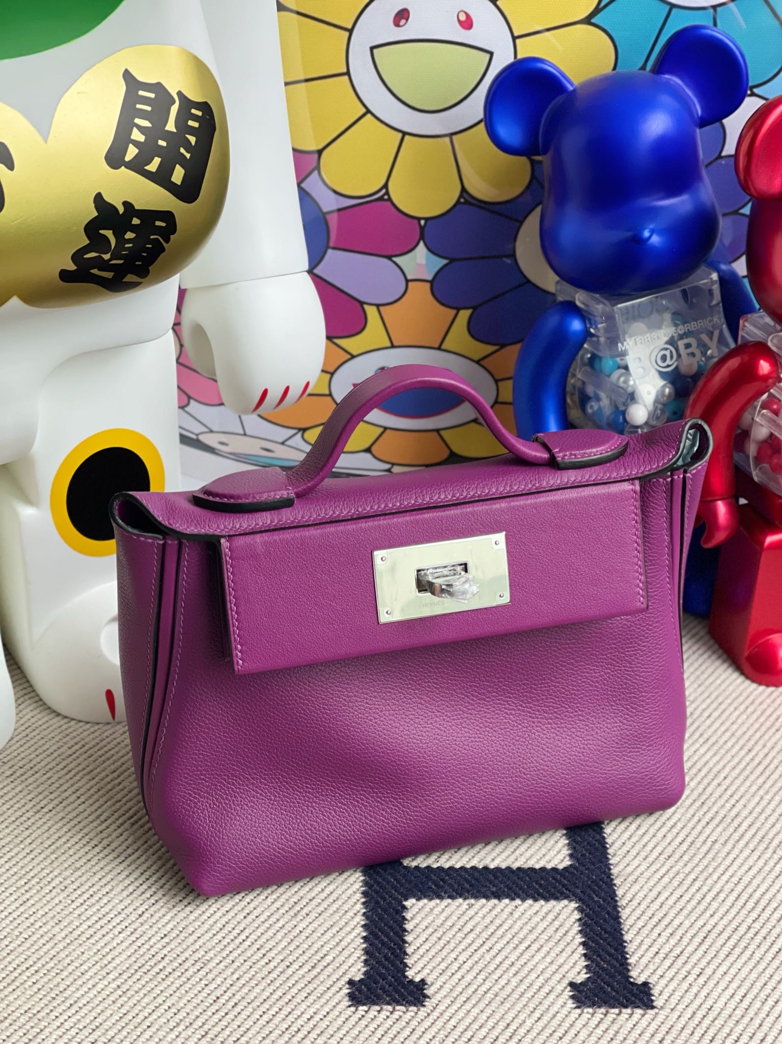 Hermès(爱马仕)Mini kelly 2424 evecolor p9 海葵紫 anemone 银扣 顶级手缝-拉尔森鳄鱼皮具定制 - 爱马仕包包官网 Hermès(爱马仕)Mini kelly 2424 evecolor p9 海葵紫 anemone 银扣 顶级手缝