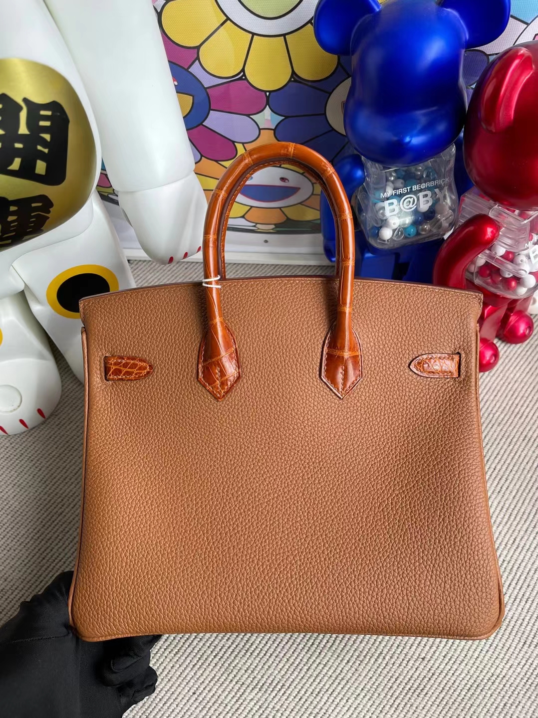 Hermès(爱马仕)Birkin 铂金包 Touch Togo 金棕色 拼 蜜糖棕 亮面尼罗鳄 金扣 25cm 订制-拉尔森鳄鱼皮具定制 - 爱马仕包包官网 Hermès(爱马仕)Birkin 铂金包 Touch Togo 金棕色 拼 蜜糖棕 亮面尼罗鳄 金扣 25cm 订制