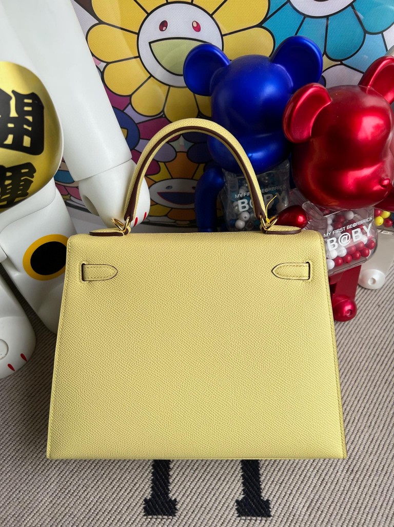 Hermès(爱马仕)kelly 凯莉包 Epsom 原厂掌纹皮 1Z 小鸡黄 金扣 25cm 顶级手缝-拉尔森鳄鱼皮具定制 - 爱马仕包包官网 Hermès(爱马仕)kelly 凯莉包 Epsom 原厂掌纹皮 1Z 小鸡黄 金扣 25cm 顶级手缝