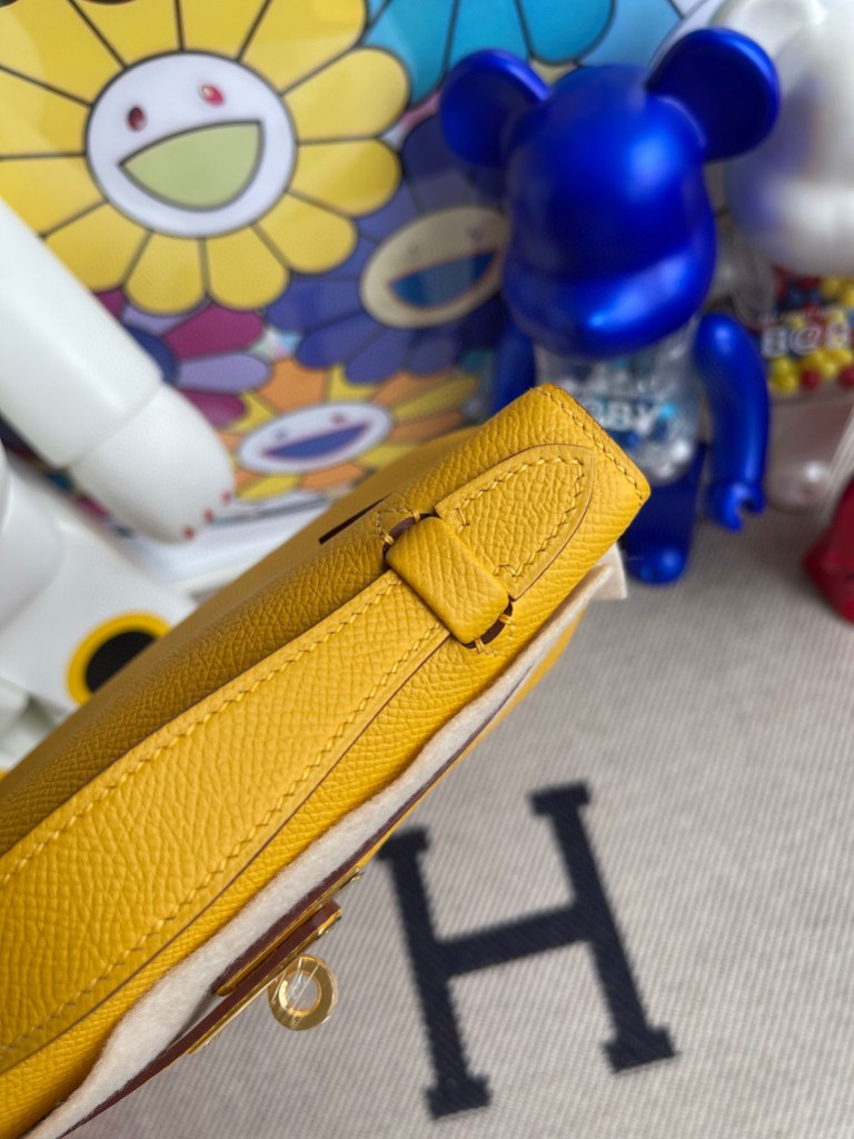 Hermès(爱马仕)Mini kelly pochette 9D 琥珀黄 Ambre 金扣 22cm 顶级手缝 手拿包 晚宴包-拉尔森鳄鱼皮具定制 - 爱马仕包包官网 Hermès(爱马仕)Mini kelly pochette 9D 琥珀黄 Ambre 金扣 22cm 顶级手缝 手拿包 晚宴包