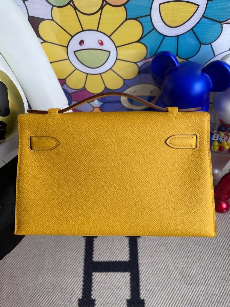 Hermès(爱马仕)Mini kelly pochette 9D 琥珀黄 Ambre 金扣 22cm 顶级手缝 手拿包 晚宴包-拉尔森鳄鱼皮具定制 - 爱马仕包包官网 Hermès(爱马仕)Mini kelly pochette 9D 琥珀黄 Ambre 金扣 22cm 顶级手缝 手拿包 晚宴包