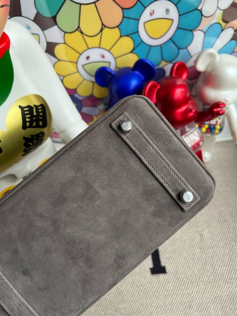 Hermès(爱马仕)Birkin 铂金包 麂皮 灰色 银扣 25cm 顶级手缝 定制-拉尔森鳄鱼皮具定制 - 爱马仕包包官网 Hermès(爱马仕)Birkin 铂金包 麂皮 灰色 银扣 25cm 顶级手缝 定制