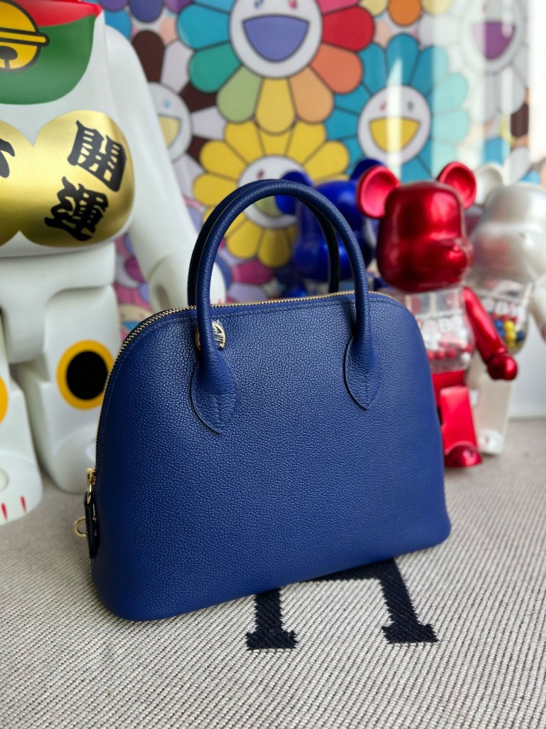 Hermès(爱马仕)Bolide 保龄球包 Evecolor 7T 电光蓝 内拼 琉璃蓝 金扣 25cm 顶级手缝-拉尔森鳄鱼皮具定制 - 爱马仕包包官网 Hermès(爱马仕)Bolide 保龄球包 Evecolor 7T 电光蓝 内拼 琉璃蓝 金扣 25cm 顶级手缝