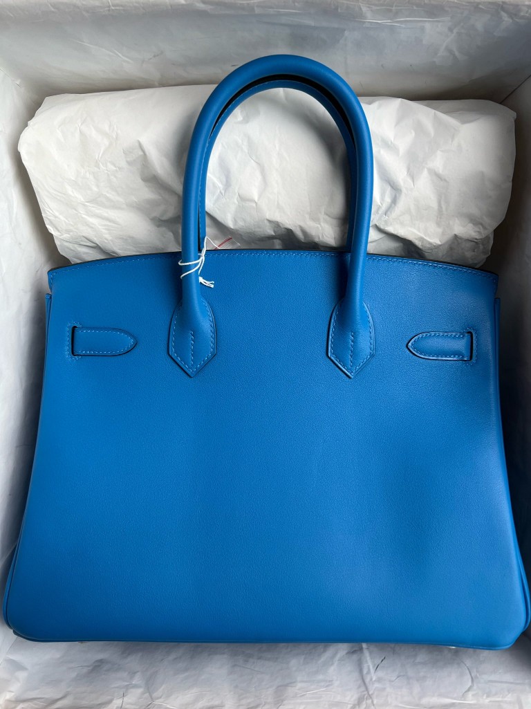 Hermès（爱马仕）Birkin 铂金包 Swift B3 坦桑尼亚蓝 银扣 30cm 顶级手缝