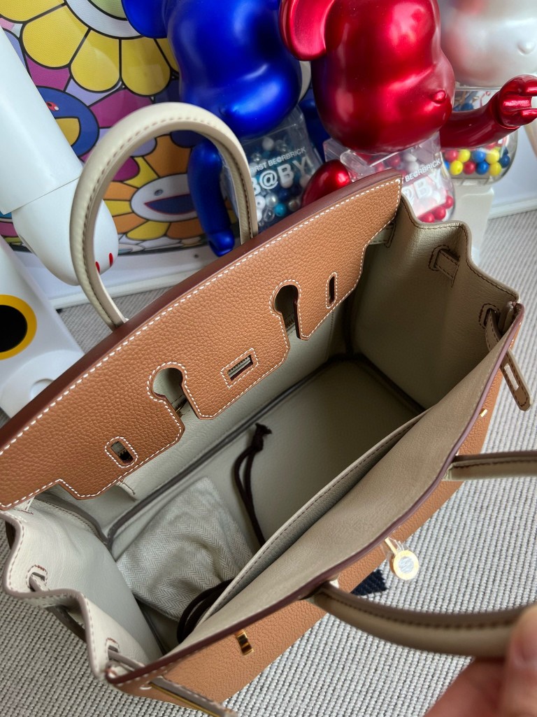 Hermès（爱马仕）Birkin Shadow 影子包 4B 饼干色 银扣 25cm 顶级手缝