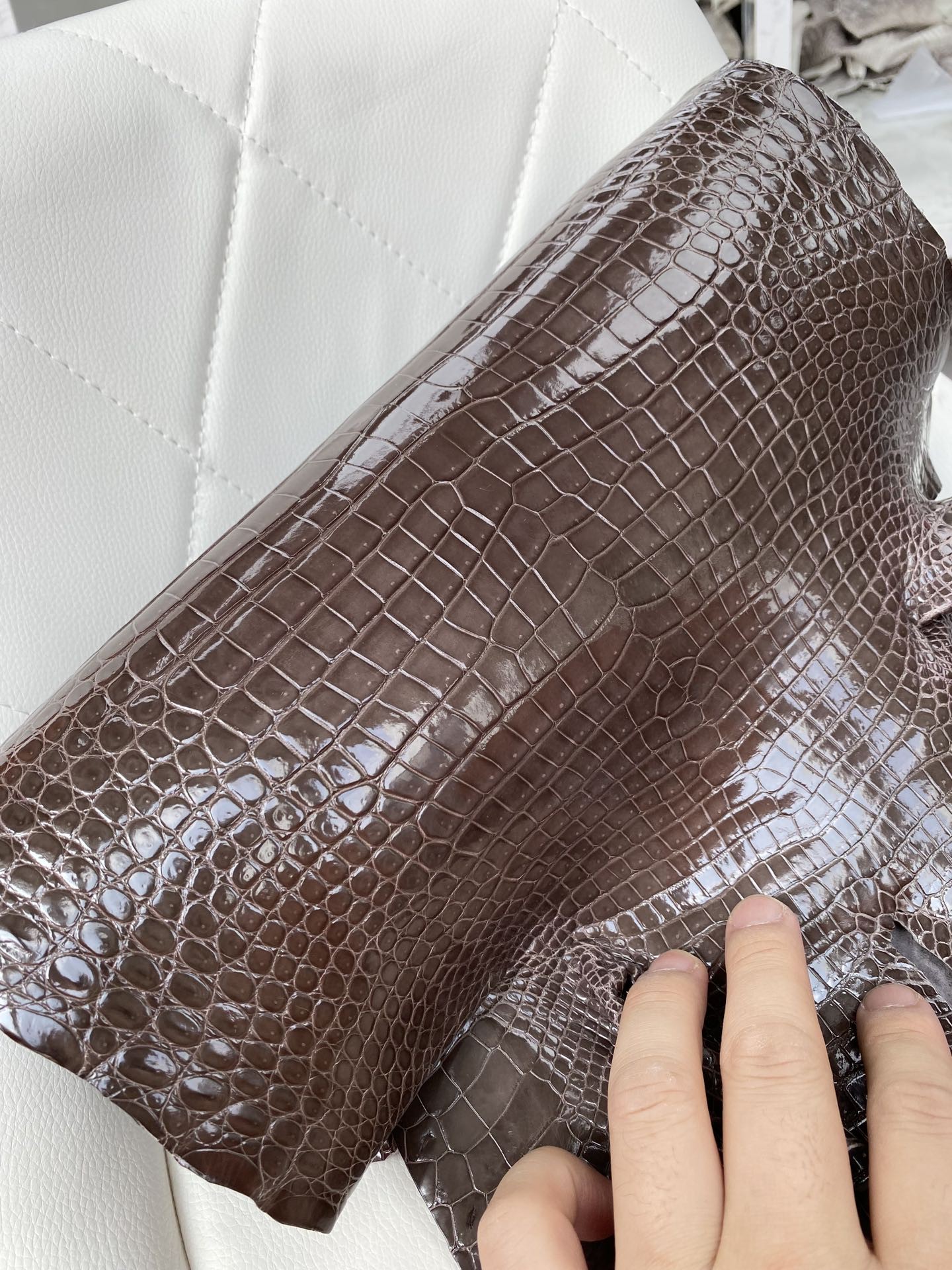Hermès(爱马仕)新到鳄鱼 Porosus shiny 亮面澳洲湾鳄 ck88 石墨灰 Graphite-拉尔森鳄鱼皮具定制 - 爱马仕包包官网 Hermès(爱马仕)新到鳄鱼 Porosus shiny 亮面澳洲湾鳄 ck88 石墨灰 Graphite