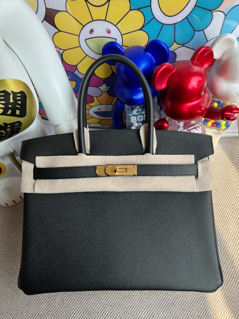 Hermès(爱马仕)Birkin 铂金包 Epsom 原厂掌纹皮 ck89 黑色 Noir 金扣 30cm 顶级手缝-拉尔森鳄鱼皮具定制 - 爱马仕包包官网 Hermès(爱马仕)Birkin 铂金包 Epsom 原厂掌纹皮 ck89 黑色 Noir 金扣 30cm 顶级手缝