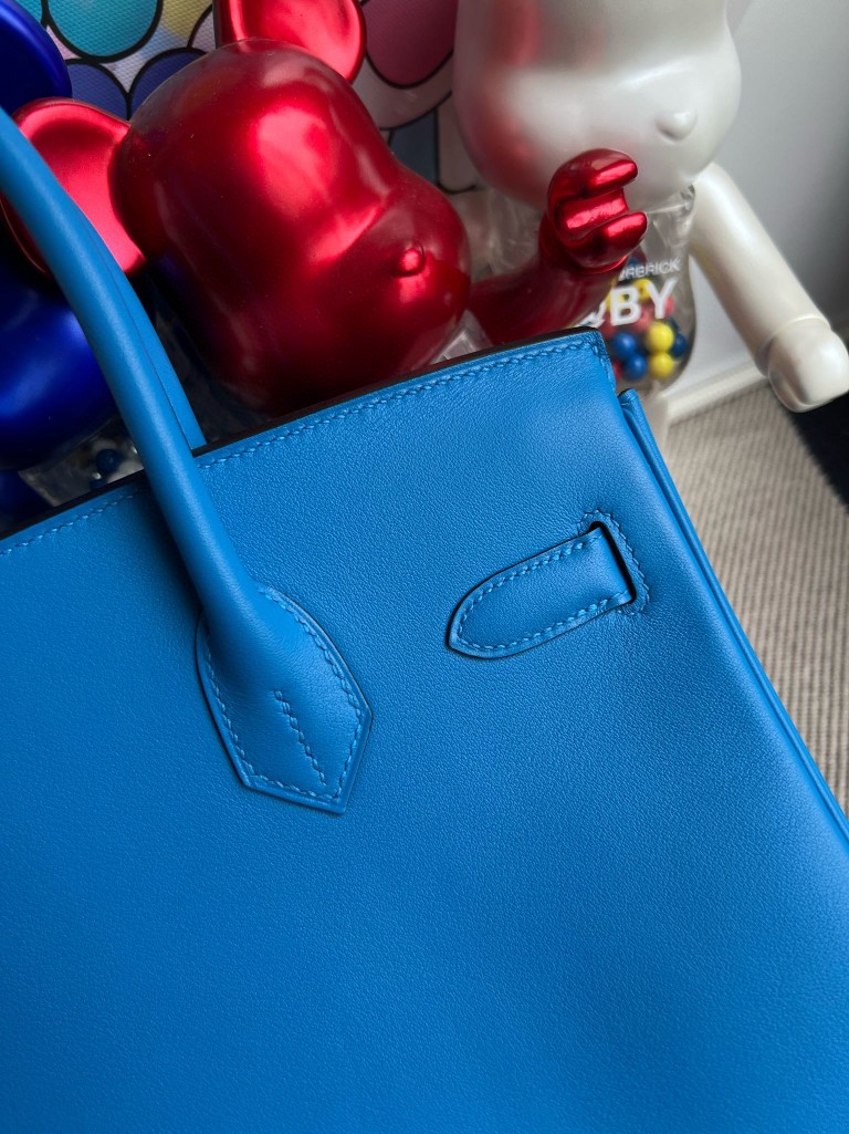 Hermès（爱马仕）Birkin 铂金包 Swift B3 坦桑尼亚蓝 银扣 30cm 顶级手缝