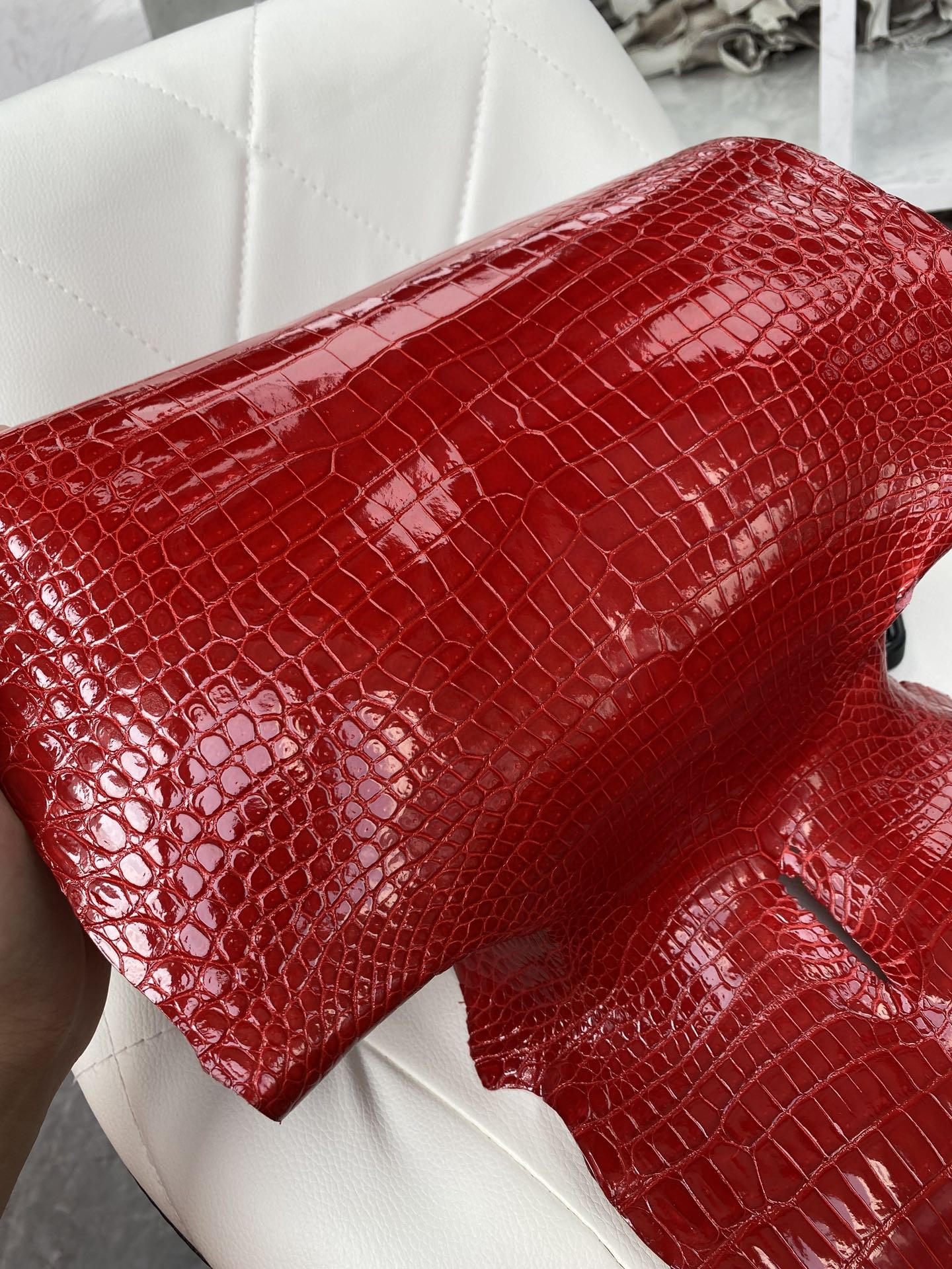 Hermès(爱马仕)新到鳄鱼 Porosus shiny 亮面澳洲湾鳄 法拉利红 Braise-拉尔森鳄鱼皮具定制 - 爱马仕包包官网 Hermès(爱马仕)新到鳄鱼 Porosus shiny 亮面澳洲湾鳄 法拉利红 Braise