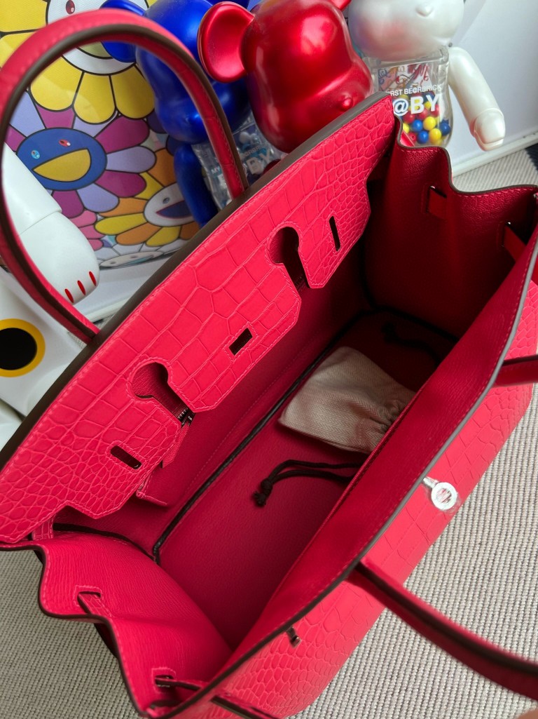 Hermès(爱马仕)Birkin 铂金包 Alligator matt 雾面鳄鱼 i6 极致粉 银扣 30cm 顶级手缝-拉尔森鳄鱼皮具定制 - 爱马仕包包官网 Hermès(爱马仕)Birkin 铂金包 Alligator matt 雾面鳄鱼 i6 极致粉 银扣 30cm 顶级手缝