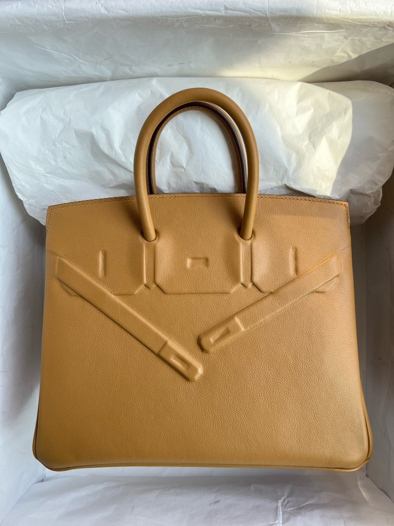 Hermès（爱马仕）Birkin Shadow 影子包 4B 饼干色 银扣 25cm 顶级手缝