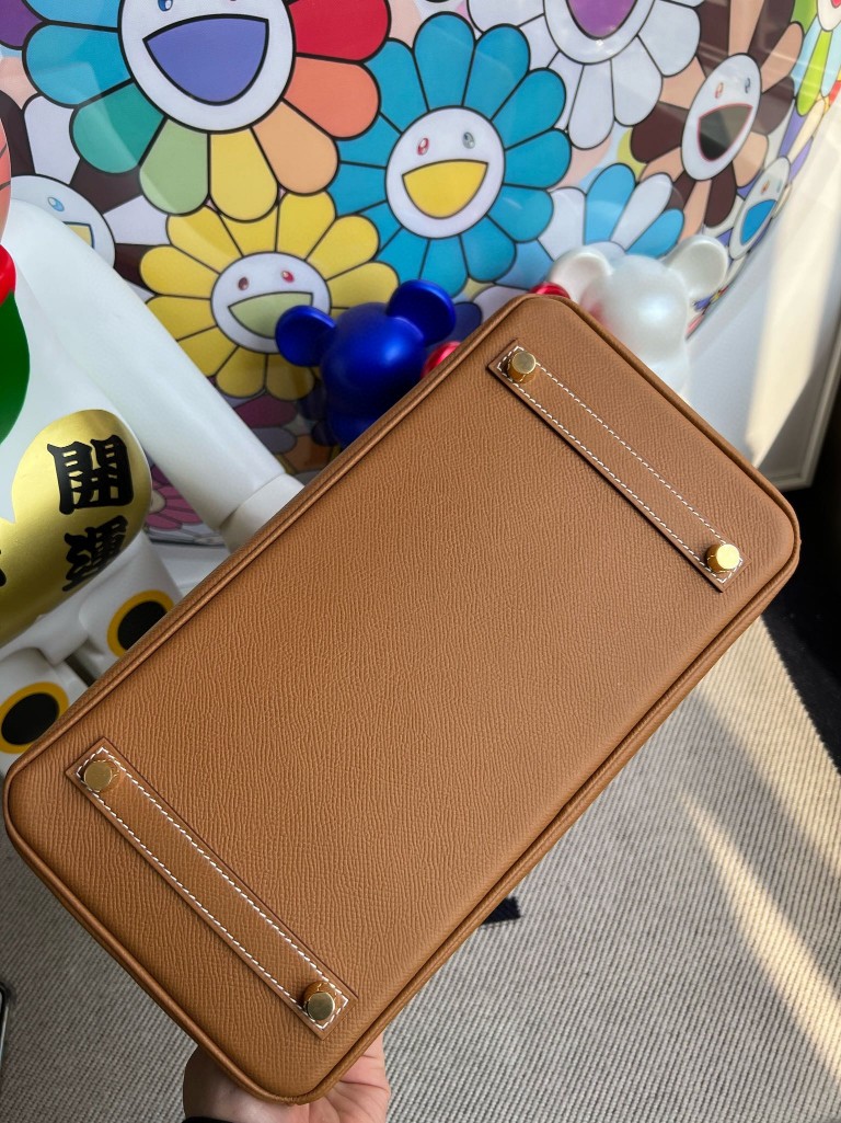 Hermès（爱马仕）Birkin 铂金包 Epsom 原厂掌纹皮 ck37 金棕色 Gold 金扣 30cm 顶级手缝
