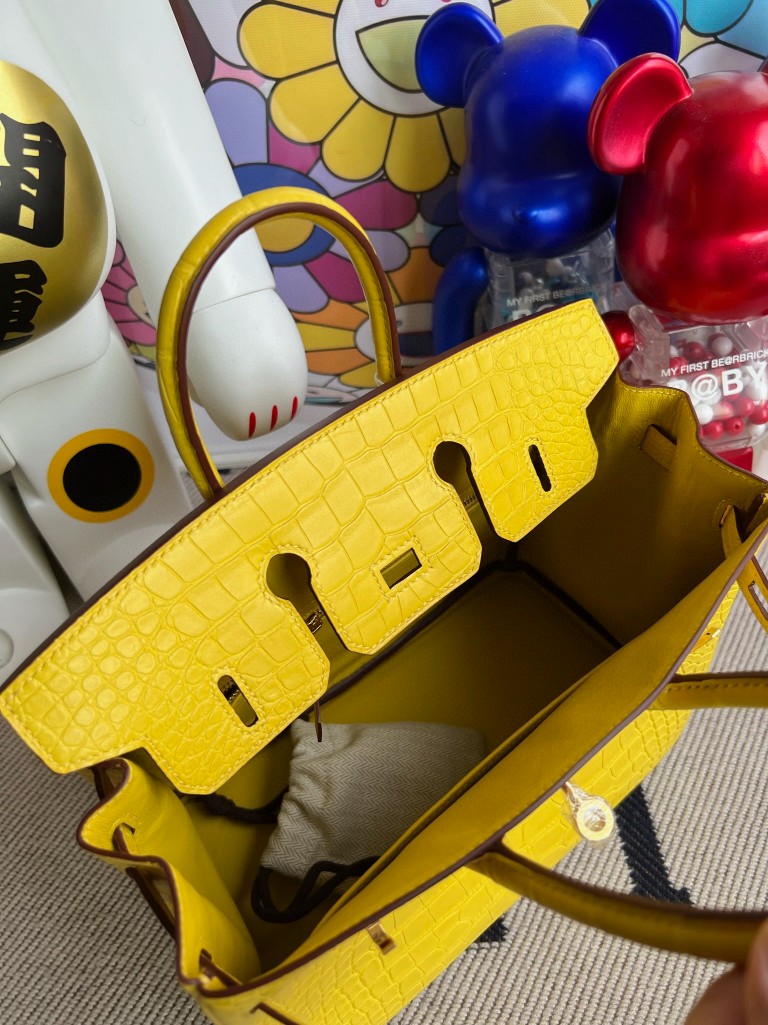 Hermès(爱马仕)Birkin 铂金包 Alligator matt 雾面鳄鱼 M9 金盏花黄 金扣 25cm 顶级手缝-拉尔森鳄鱼皮具定制 - 爱马仕包包官网 Hermès(爱马仕)Birkin 铂金包 Alligator matt 雾面鳄鱼 M9 金盏花黄 金扣 25cm 顶级手缝