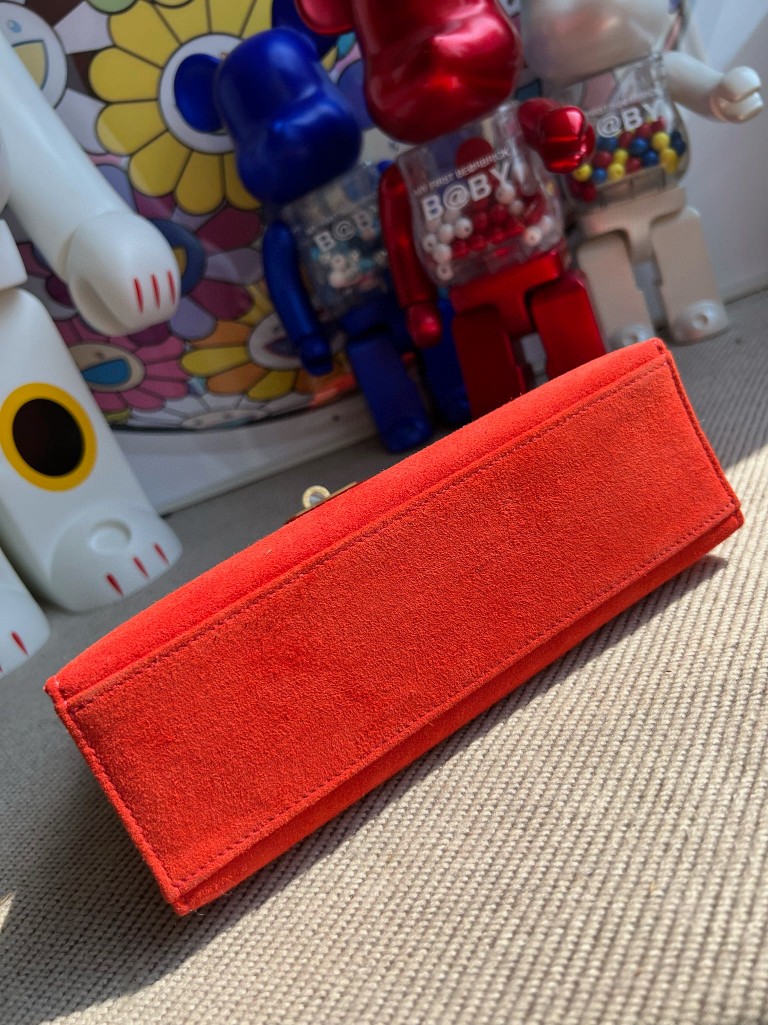 Hermès(爱马仕)Mini kelly pochette 麂皮 红色 金扣 22cm 顶级手缝 手拿包 晚宴包-拉尔森鳄鱼皮具定制 - 爱马仕包包官网 Hermès(爱马仕)Mini kelly pochette 麂皮 红色 金扣 22cm 顶级手缝 手拿包 晚宴包