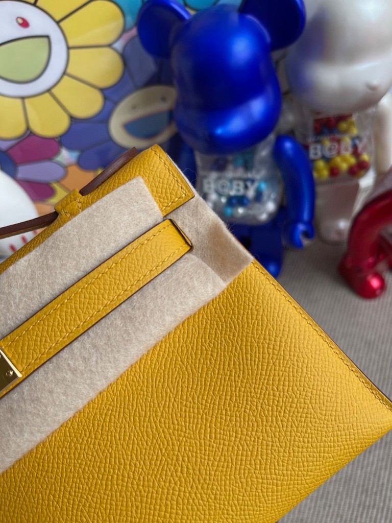 Hermès(爱马仕)Mini kelly pochette 9D 琥珀黄 Ambre 金扣 22cm 顶级手缝 手拿包 晚宴包-拉尔森鳄鱼皮具定制 - 爱马仕包包官网 Hermès(爱马仕)Mini kelly pochette 9D 琥珀黄 Ambre 金扣 22cm 顶级手缝 手拿包 晚宴包
