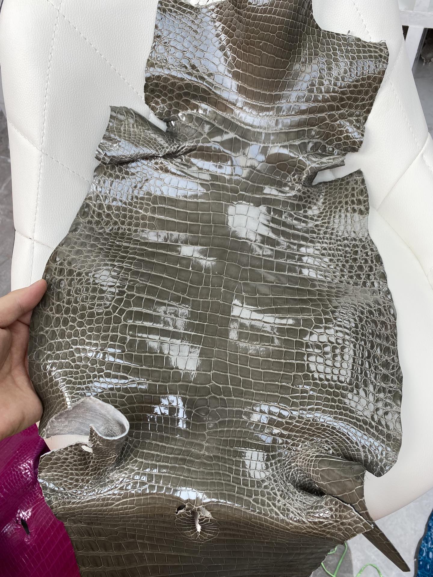 Hermès(爱马仕)新到鳄鱼 Porosus shiny 亮面澳洲湾鳄 大象灰-拉尔森鳄鱼皮具定制 - 爱马仕包包官网 Hermès(爱马仕)新到鳄鱼 Porosus shiny 亮面澳洲湾鳄 大象灰