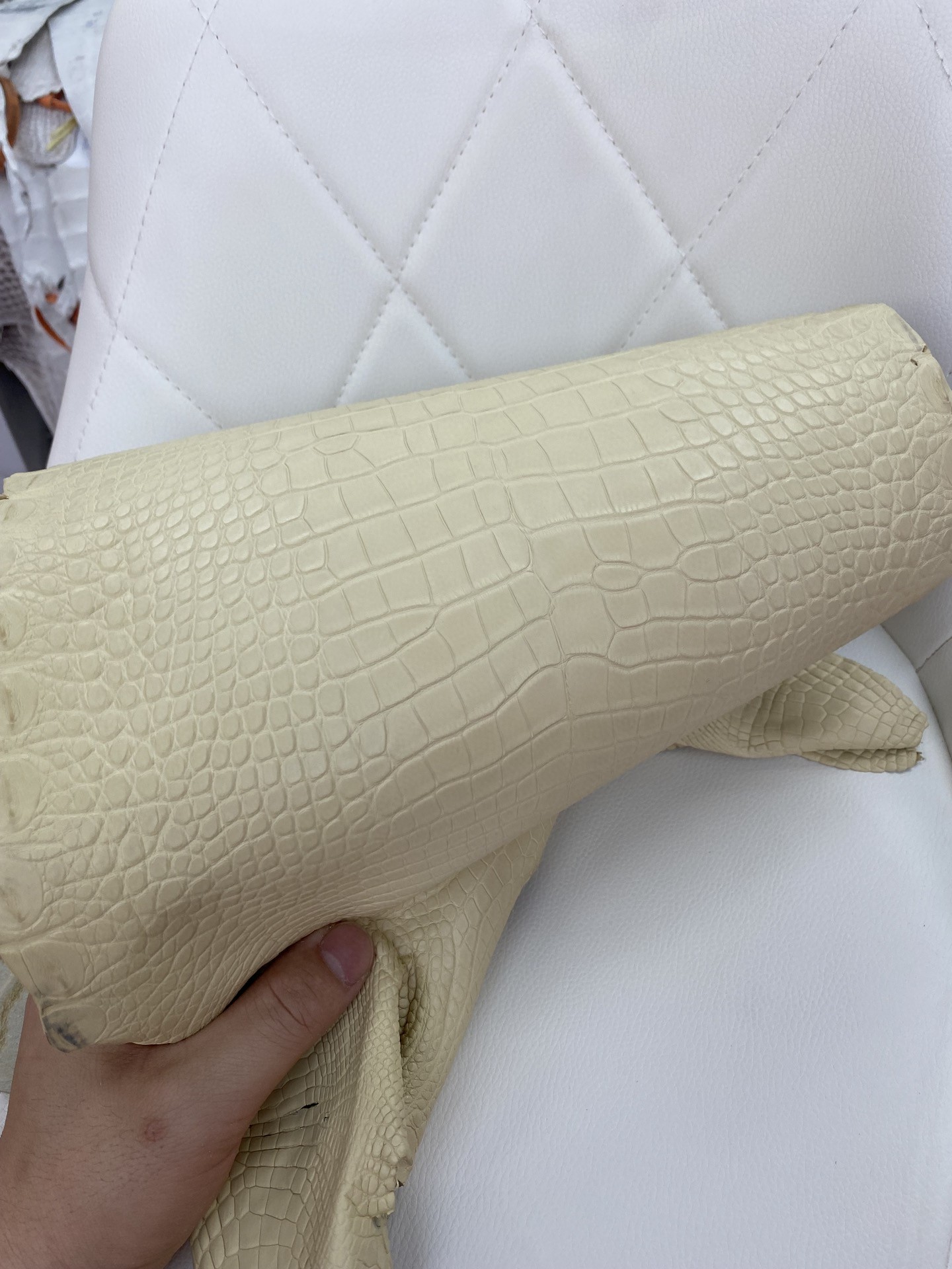 Hermès(爱马仕)新到鳄鱼 Alligator matt 雾面鳄鱼 Y1 香草色-拉尔森鳄鱼皮具定制 - 爱马仕包包官网 Hermès(爱马仕)新到鳄鱼 Alligator matt 雾面鳄鱼 Y1 香草色
