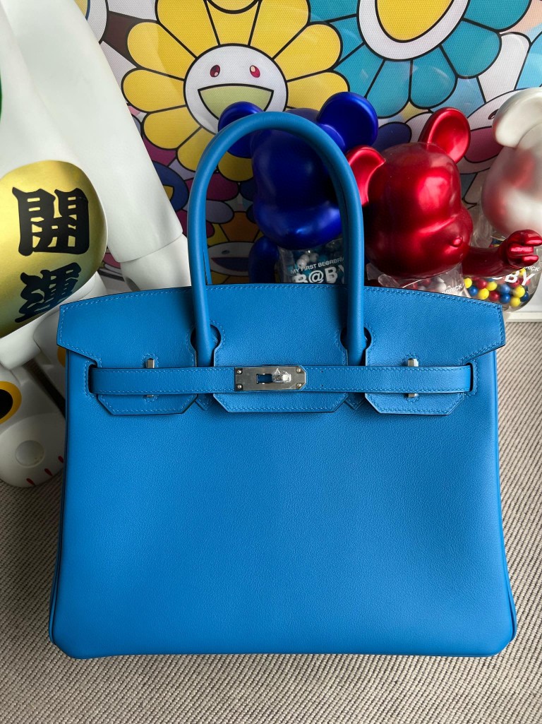 Hermès（爱马仕）Birkin 铂金包 Swift B3 坦桑尼亚蓝 银扣 30cm 顶级手缝