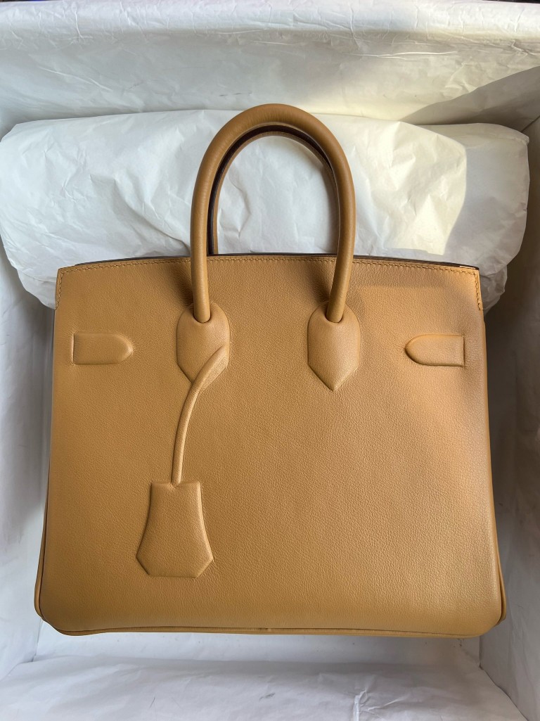 Hermès（爱马仕）Birkin Shadow 影子包 4B 饼干色 银扣 25cm 顶级手缝
