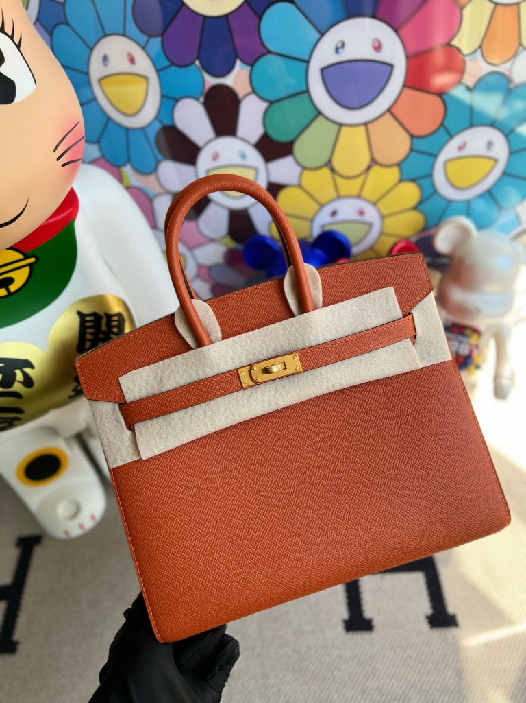 Hermès(爱马仕)Birkin 铂金包 Epsom 原厂掌纹 Sellier 红土色 Terre battue 金扣 25cm 顶级手缝-拉尔森鳄鱼皮具定制 - 爱马仕包包官网 Hermès(爱马仕)Birkin 铂金包 Epsom 原厂掌纹 Sellier 红土色 Terre battue 金扣 25cm 顶级手缝