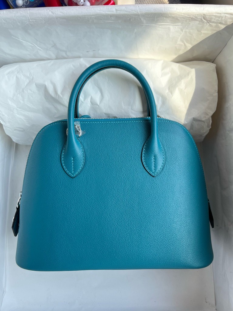 Hermès(爱马仕)Bolide 保龄球包 Evecolor W0 博斯普鲁斯绿 银扣 25cm 顶级手缝-拉尔森鳄鱼皮具定制 - 爱马仕包包官网 Hermès(爱马仕)Bolide 保龄球包 Evecolor W0 博斯普鲁斯绿 银扣 25cm 顶级手缝