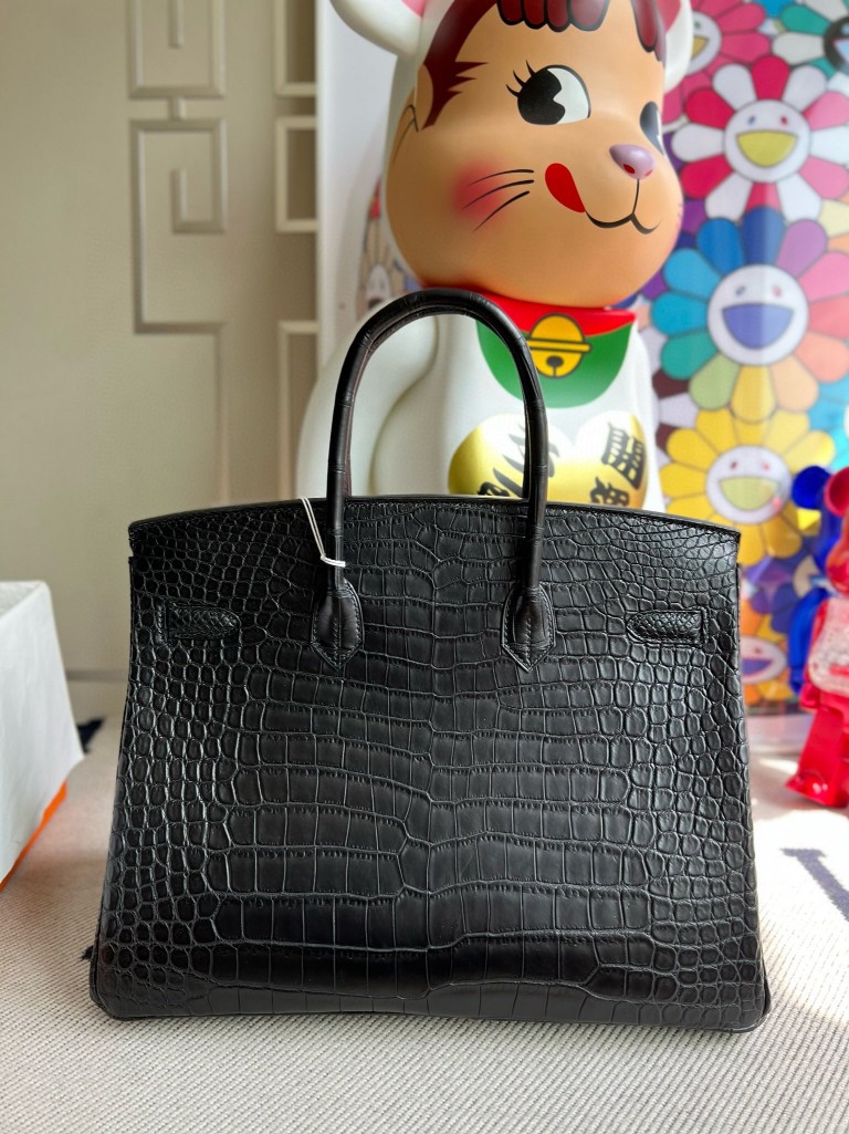 Hermès(爱马仕)Birkin 铂金包 Porosus matt 雾面澳洲湾鳄 ck89 黑色 Noir 金扣 35cm 顶级手缝-拉尔森鳄鱼皮具定制 - 爱马仕包包官网 Hermès(爱马仕)Birkin 铂金包 Porosus matt 雾面澳洲湾鳄 ck89 黑色 Noir 金扣 35cm 顶级手缝