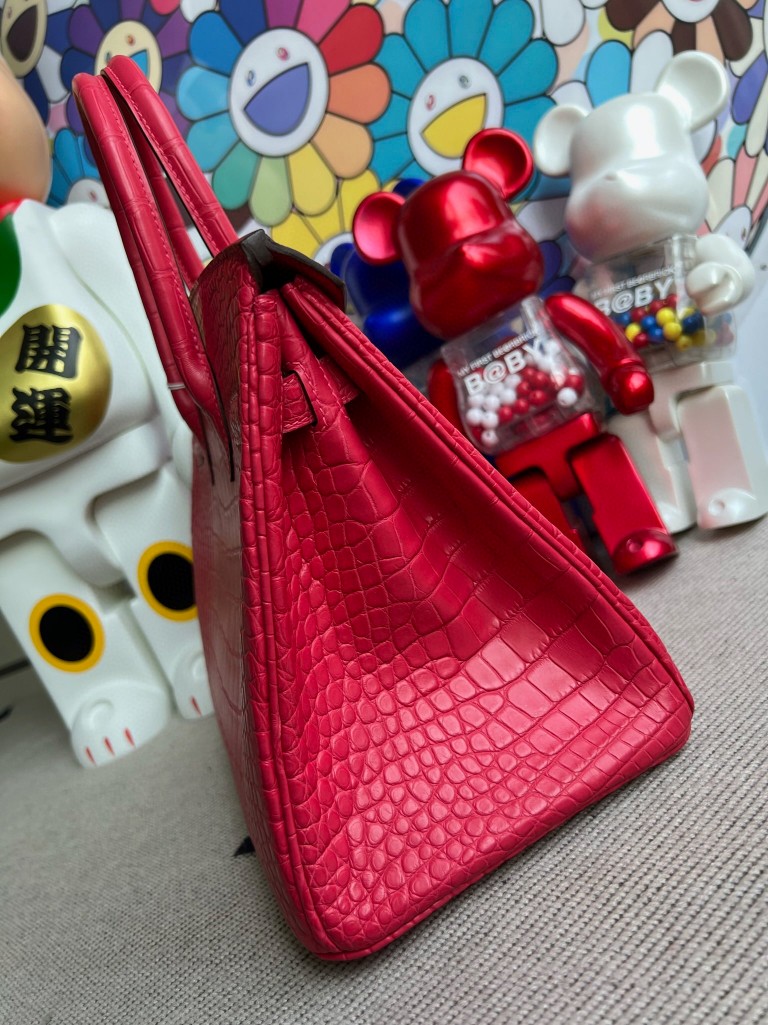Hermès(爱马仕)Birkin 铂金包 Alligator matt 雾面鳄鱼 i6 极致粉 银扣 30cm 顶级手缝-拉尔森鳄鱼皮具定制 - 爱马仕包包官网 Hermès(爱马仕)Birkin 铂金包 Alligator matt 雾面鳄鱼 i6 极致粉 银扣 30cm 顶级手缝