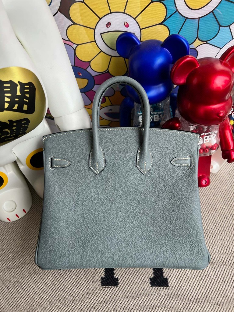 Hermès(爱马仕)Birkin 铂金包 原厂小牛皮 J7 亚麻蓝 Blue lin 银扣 25cm 顶级手缝-拉尔森鳄鱼皮具定制 - 爱马仕包包官网 Hermès(爱马仕)Birkin 铂金包 原厂小牛皮 J7 亚麻蓝 Blue lin 银扣 25cm 顶级手缝