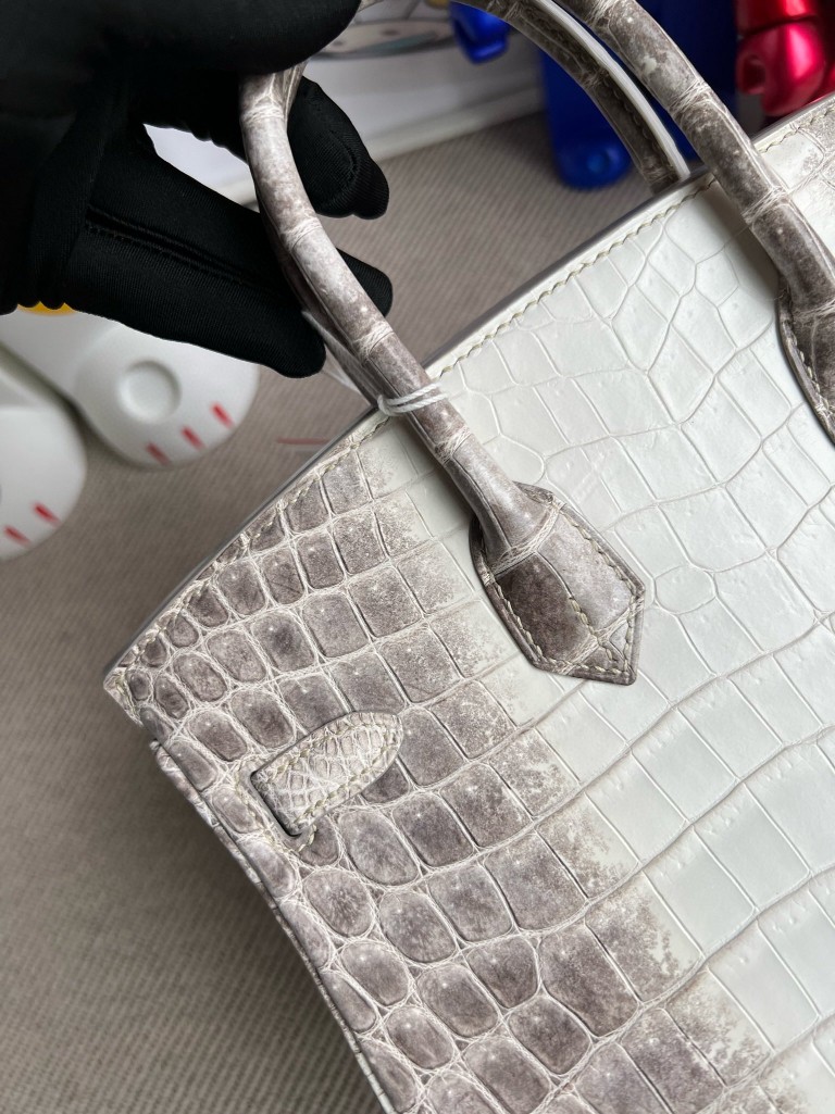 Hermès(爱马仕)Birkin 铂金包 鳄鱼皮 Himalaya 喜马拉雅 银扣1 25cm-拉尔森鳄鱼皮具定制 - 爱马仕包包官网 Hermès(爱马仕)Birkin 铂金包 鳄鱼皮 Himalaya 喜马拉雅 银扣1 25cm