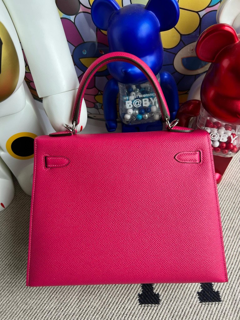 Hermès(爱马仕)Kelly 凯莉包 Epsom 原厂掌纹皮 墨西哥粉 rose mexico 银扣 25cm 顶级手缝-拉尔森鳄鱼皮具定制 - 爱马仕包包官网 Hermès(爱马仕)Kelly 凯莉包 Epsom 原厂掌纹皮 墨西哥粉 rose mexico 银扣 25cm 顶级手缝
