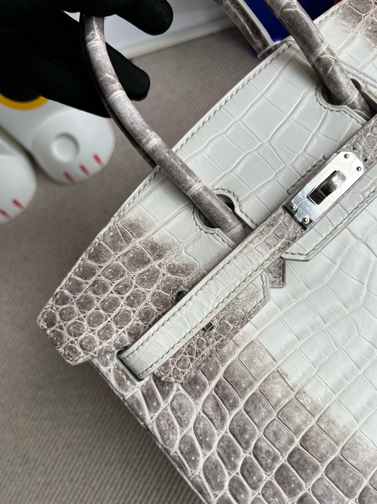 Hermès(爱马仕)Birkin 铂金包 鳄鱼皮 Himalaya 喜马拉雅 银扣1 25cm-拉尔森鳄鱼皮具定制 - 爱马仕包包官网 Hermès(爱马仕)Birkin 铂金包 鳄鱼皮 Himalaya 喜马拉雅 银扣1 25cm