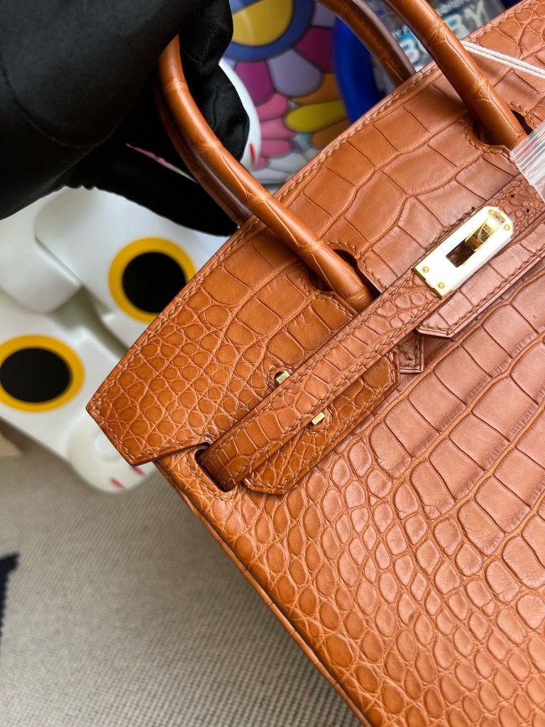 Hermès(爱马仕)Birkin 铂金包 Alligator matt 雾面鳄鱼 金棕色 金扣 25cm 顶级手缝-拉尔森鳄鱼皮具定制 - 爱马仕包包官网 Hermès(爱马仕)Birkin 铂金包 Alligator matt 雾面鳄鱼 金棕色 金扣 25cm 顶级手缝