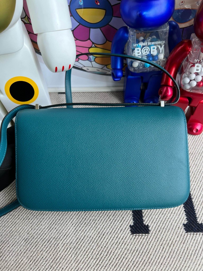 Hermès（爱马仕）Constance 空姐包 Epsom W0 博斯普鲁斯绿 银扣 26cm 顶级手缝