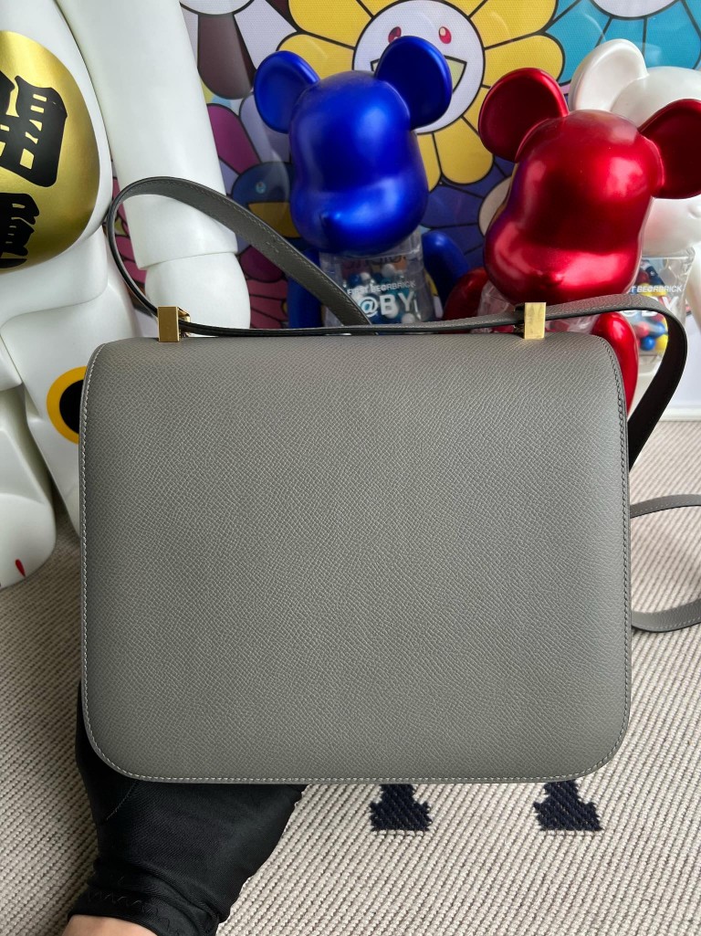 Hermès（爱马仕）constance 康康 Epsom 原厂掌纹皮 0L 积雨云灰 gris meyer 24cm 顶级手缝 定制