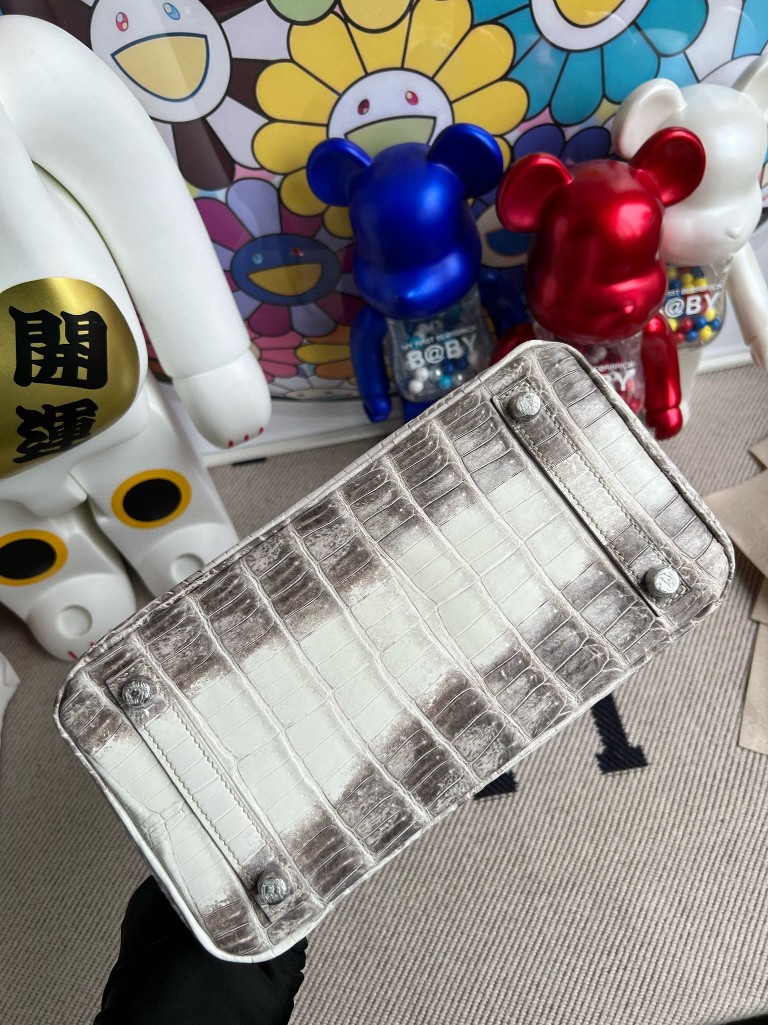Hermès(爱马仕)Birkin 铂金包 鳄鱼皮 Himalaya 喜马拉雅 银扣2 25cm-拉尔森鳄鱼皮具定制 - 爱马仕包包官网 Hermès(爱马仕)Birkin 铂金包 鳄鱼皮 Himalaya 喜马拉雅 银扣2 25cm
