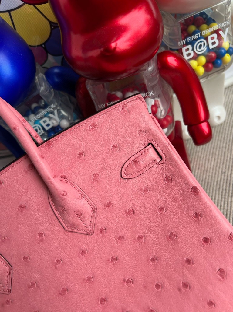 Hermès(爱马仕)Birkin 铂金包 Ostrich kk 鸵鸟 泡泡粉 金扣 25cm 顶级手缝-拉尔森鳄鱼皮具定制 - 爱马仕包包官网 Hermès(爱马仕)Birkin 铂金包 Ostrich kk 鸵鸟 泡泡粉 金扣 25cm 顶级手缝