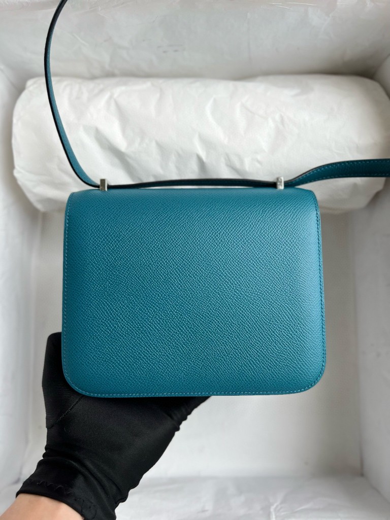 Hermès（爱马仕）Constance 康康 Epsom 原厂掌纹皮 W0 博斯普鲁斯绿 珐琅扣 18cm 顶级手缝