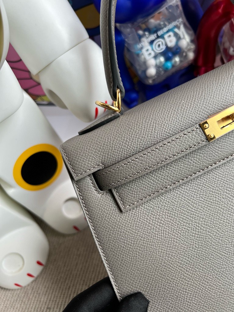 Hermès(爱马仕)kelly 凯莉包 Epsom OL 积雨云灰 gris meyer 金扣 25cm 顶级手缝-拉尔森鳄鱼皮具定制 - 爱马仕包包官网 Hermès(爱马仕)kelly 凯莉包 Epsom OL 积雨云灰 gris meyer 金扣 25cm 顶级手缝