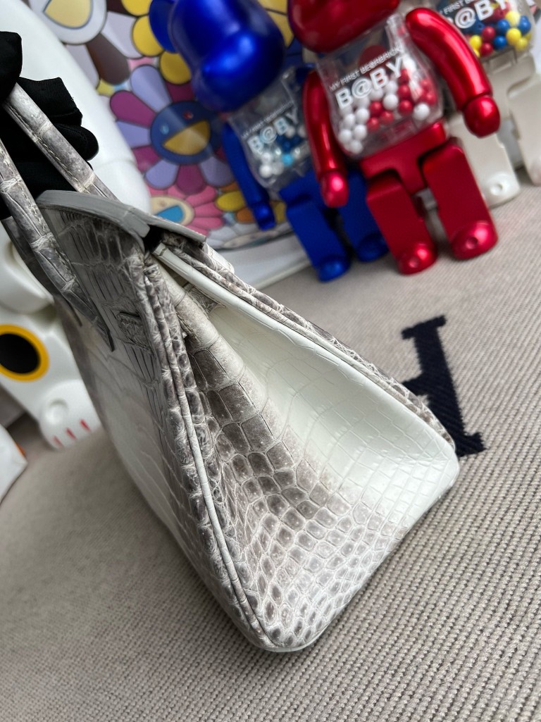 Hermès(爱马仕)Birkin 铂金包 鳄鱼皮 Himalaya 喜马拉雅 银扣2 25cm-拉尔森鳄鱼皮具定制 - 爱马仕包包官网 Hermès(爱马仕)Birkin 铂金包 鳄鱼皮 Himalaya 喜马拉雅 银扣2 25cm