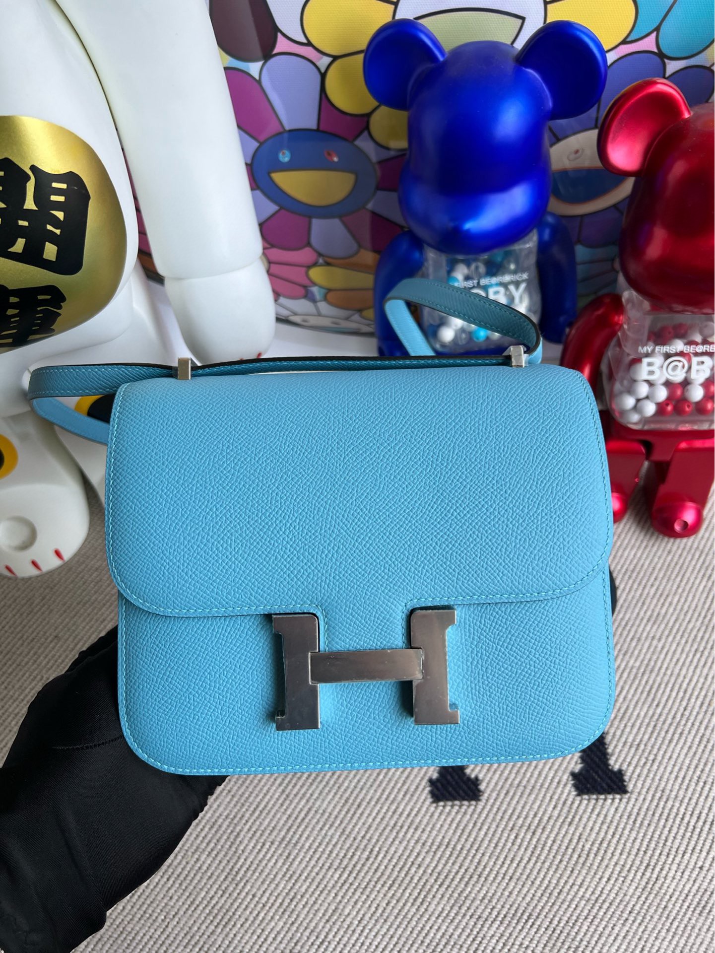 Hermès(爱马仕)Constance 空姐包 Epsom 北方蓝 银扣 18cm 顶级手缝-拉尔森鳄鱼皮具定制 - 爱马仕包包官网 Hermès(爱马仕)Constance 空姐包 Epsom 北方蓝 银扣 18cm 顶级手缝
