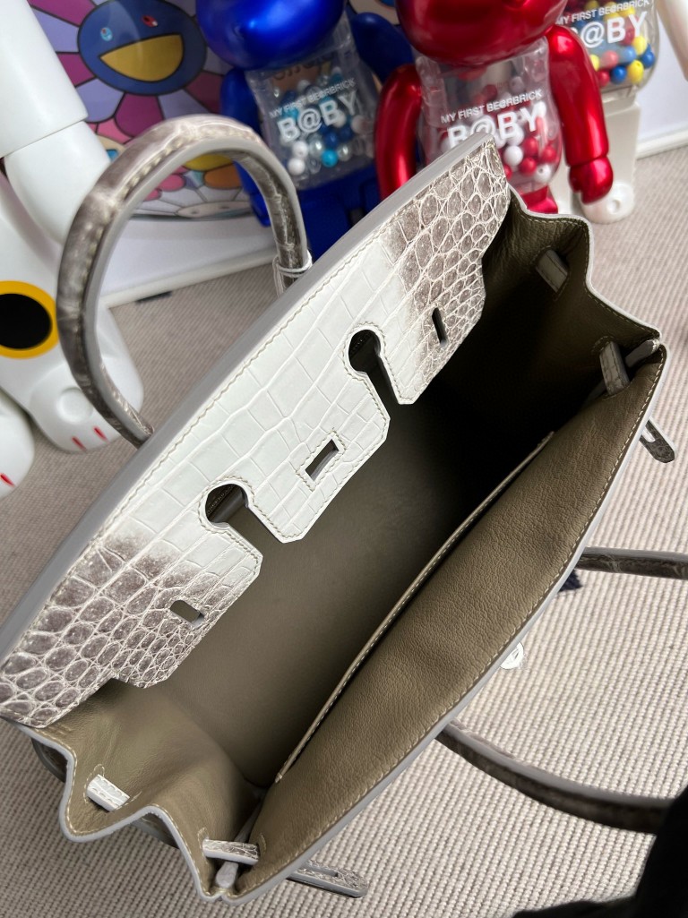 Hermès(爱马仕)Birkin 铂金包 鳄鱼皮 Himalaya 喜马拉雅 银扣1 25cm-拉尔森鳄鱼皮具定制 - 爱马仕包包官网 Hermès(爱马仕)Birkin 铂金包 鳄鱼皮 Himalaya 喜马拉雅 银扣1 25cm