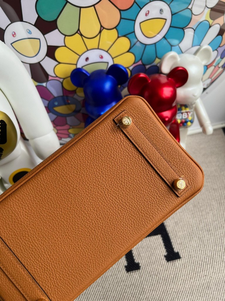 Hermès（爱马仕）Birkin 铂金包 Touch 系列 小牛皮 拼 亮面鳄鱼 芝麻色 Sesame 金扣 25cm